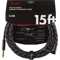 Fender シールドケーブル Deluxe Series Instrument Cable, Straight/Angle, 15' Black T | タクトショップ