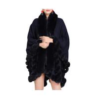 Tngan Faux Fox Fur Trim Cardigan Cloak Shawl Wraps Winter Poncho Oversized | タクトショップ