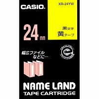 XR-24YWキイロ　カシオ ネームランドテープカートリッジ 24mm XR-24YW 黒文字／黄テープ カシオ計算機 4971850123781（10セット） | オフィスジャパン