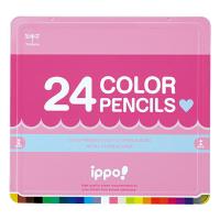 トンボ鉛筆 ippo! スライド缶入色鉛筆 24色 プレーンW04 CL-RPW0424C トンボ鉛筆 4901991022070 | オフィスジャパン