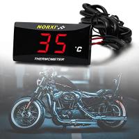 オートバイ 水温計 超薄型 デジタル バイク 単車 温度計 水温ゲージ メーター 防水 LED ディスプレイ 12V ユニバーサル 過熱警報機能付(赤) | たいだい本舗