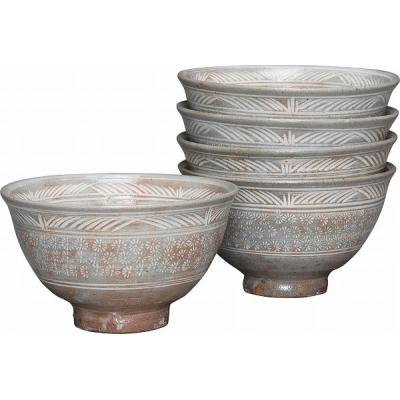 まとめ売り　10客　茶器　茶道具　お茶碗　抹茶　抹茶茶碗　陶芸　12 茶道具 抹茶茶碗 数茶碗 唐津釉 十牛図 10客セット 西尾香舟作