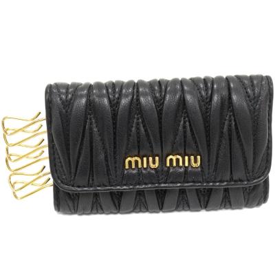 ミュウミュウ　miumiu　キーケース　レディース　プラダ　黒エナメル miu ミュウミュウ キーケース MIU ドットスタッズ 5PG222 2DRA