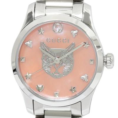 直営店購入 新品 GUCCI ミスティックキャット 腕時計 グッチGタイムレス 猫 キャット レディース 腕時計 GUCCI 中古