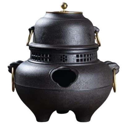 釜師　畠春作　黒真塗り風炉セット　鉄瓶 茶釜 茶道具 釜師 畠春作 黒真塗り風炉セット 鉄瓶 茶釜 茶道具 釜師畠