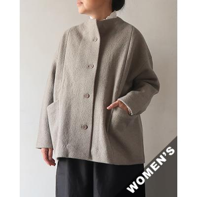 evam eva プレスウール ショートコート（size2/mocha） evam eva エヴァムエヴァ プレスウールショートコート press wool