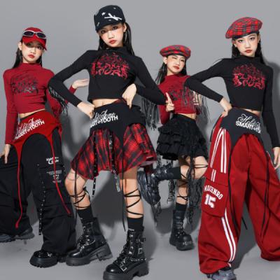 ダンス衣装 セットアップ 赤黒（チアリーディング用品）｜ダンス