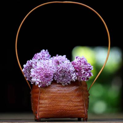 竹製品 花器 別府 寿籃作 一点物 新品未使用 一点限り】 塩月寿籃作 櫛目編 花籃 （Japanese bamboo art by