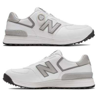 【極美品】ニューバランス ゴルフ ボアダイヤル レザー ホワイト 23.5 new balance ニューバランス ゴルフ 23.5 ボアダイヤル レザー