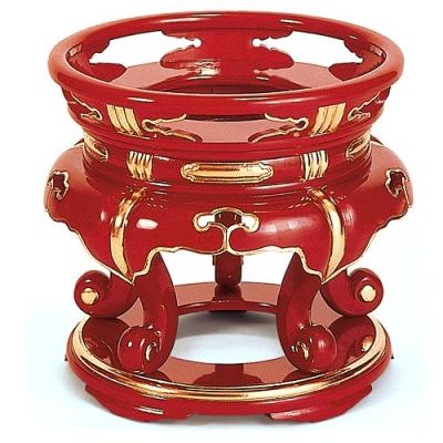 仏壇・仏具販売-仏壇屋 滝田商店 - 丸金台・丸型磬子(けいす)台 朱塗り
