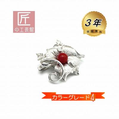 k18WG 高知白珊瑚トンボピンブローチ未使用品