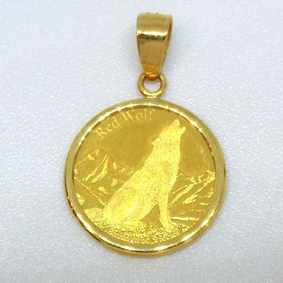 カザフスタン・ブルーウルフコイン (2018年) ウルフサーカス WOLF CIRCUS ROSE COIN NECKLACE ローズコイン
