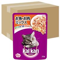 カルカン パウチ お魚・お肉ミックス まぐろ・かつお・ささみ入り キャットフード お魚ミックス 成猫用 70g×160 (ケース販売) | たまり堂