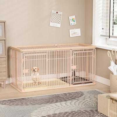 Petnniko 犬 ケージ ゲージ 幅146×奥行68×高さ70cm 小中大型犬用 屋根