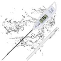 BOMATA 防水速読温度計 料理 速読3~6秒 防水IPX6 丸洗い可能 デジタル 304ステンレス LCD大画面 壁掛け穴 収納便利 油温