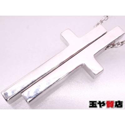 美品　GUCCI　ホワイトゴールド　クロスネックレス GUCCI グッチ 美品 セパレートクロス ネックレス 750 K18WG