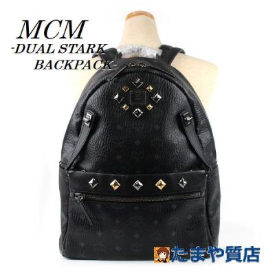 MCM ブラックスタッズ リュック 正規品 MCM スタッズ ミニリュックサック ブラック カーフ 【472】 の