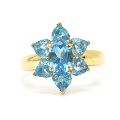 K18金 花モチーフリング 9号 K18 ゴールド リング 花モチーフ 指輪 ダイヤモンド フラワー