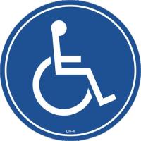 日本緑十字社　コーンヘッド標識用ステッカー　身障者マーク　２８５ｍｍΦ　ＰＥＴ　１１９１０４　１枚 （メーカー直送） | ぱーそなるたのめーる