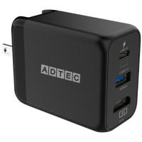 アドテック　ＰＤ対応　４Ｋ出力　ＵＳＢ　Ｈｕｂ　ＡＣ充電器　３４．５Ｗ　ブラック　ＡＰＤ−Ｖ０３４ＡＣＨ−ＢＫ　１個 （お取寄せ品） | ぱーそなるたのめーる