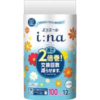 大王製紙　エリエール　ｉ：ｎａ（イーナ）トイレットティシュー　シングル　芯あり　１００ｍ　華やぐフローラルの香り　１パック（１２ロール） | ぱーそなるたのめーる