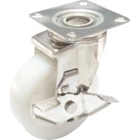 ユーエイキャスター　ユーエイ　ステンレスキャスターシングルＳ付自在車　１００径ナイロン車輪　ＳＵＳ−ＮＪ−１００Ｓ　１個（直送） | ぱーそなるたのめーる