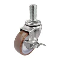 ユーエイキャスター　ユーエイ　ねじ込み式キャスター　ステンレス製自在Ｓ付　１００径　ウレタン車輪　ＳＵＳ−ＥＴ−１００ＵＲＳ−Ｗ３／４−４０　１個 | ぱーそなるたのめーる