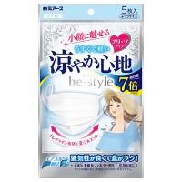 白元アース　ビースタイル　マスク　プリーツタイプ　涼やか心地　ホワイト　１パック（５枚） | ぱーそなるたのめーる