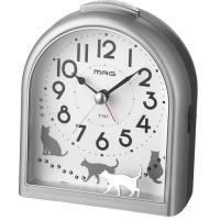 MAG T-747SM-Z お子様の一人で起きるをサポート!かわいい動物の置時計 MAG目覚まし時計 ミグレイト (銀メタリック) (T747SMZ) | タンタンショップ