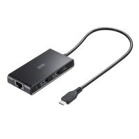 サンワサプライ USB-3TCLS8BK USB Type-Cハブ付き ギガビットLANアダプタ (USB3TCLS8BK) | タンタンショップ