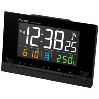 MAG T 793BK 目覚まし時計 電波時計 デジタル AC電源 カラー液晶 温度計 カレンダー ブラック カラーデジット T793BK