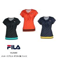 フィラ　メッセージプリント ボウタイ風 Tシャツ　VL2680　『ポスト投函対応商品』　レディース　ゲームシャツ　テニス　 | TASHIRO SPORTS