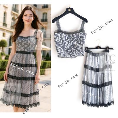 シャネルCHANELパール宝飾ミニワンピース、キャミソール2点セット シャネルCHANELパール宝飾ミニワンピース、キャミソール2点セット