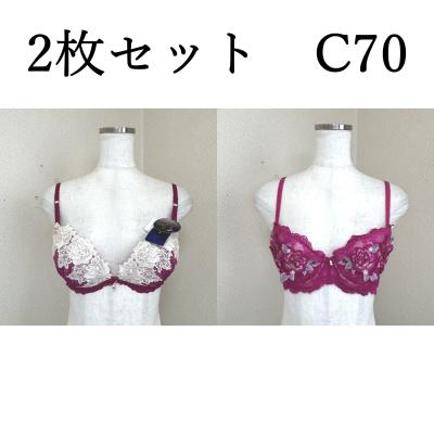 てんとうむしページ 新品 Wacoal ワコール ブラジャー 2点セット 脇高フラワーレーシーブーケノンワイヤーブラジャーショーツ
