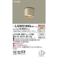 パナソニック 100形アウトドア軒下灯[LED電球色][プラチナメタリック]LGW51693LE1 | てるくにでんき