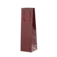 HEIKO 紙袋 ブライトバッグ ワイン1本用 エンジ（10枚入り）（幅110×マチ100×高365mm）ギフトに最適なカラーラインナップ！ | パック・ナンバーワンYahoo!店
