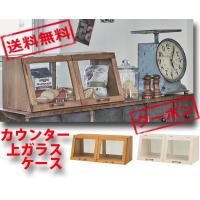 （ブラウン5/2入荷）天然木が味わい深い 両面ガラス カウンター上ガラスケース 幅60cm 高さ25cm　MUD-6067 | ONLINE SHOP THE STANDARD