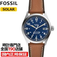 FOSSIL フォッシル DEFENDER ディフェンダー FS5975 メンズ 腕時計 ソーラー アナログ ブルーダイヤル ブラウン 革ベルト 国内正規品 | ザ・クロックハウスPlus+ヤフー店