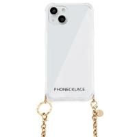 PHONECKLACE チェーンショルダーストラップ付きクリアケース for iPhone 13 ゴールド 4570047555901 | THE PROOF FACTORY