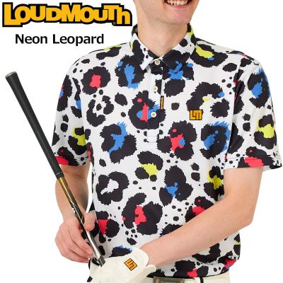 高い品質 LOUDMOUTH ラウドマウス メンズ 半袖 ポロシャツ Neon Leopard メンズウェア