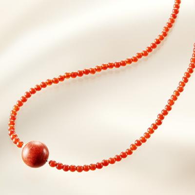 沖縄本サンゴネックレスとイヤリングセット　珊瑚　サンゴ　ロングネックレス　く25 イヤリング ネックレス 赤珊瑚 14KGFセット | 沖縄県豊見城市