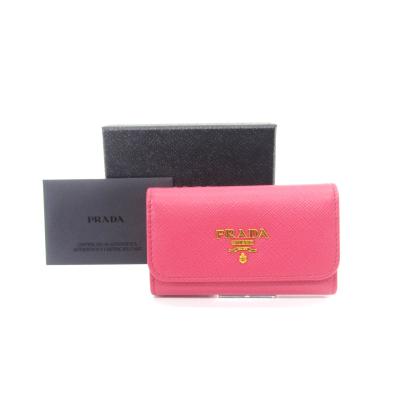 新品未使用プラダキーケースサフィアーノレザーprada春ピンク プラダ PRADA キーケース キーリング付き 4連キーケース