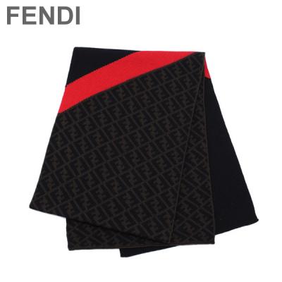 早い者勝ち❗️ FENDI マフラー⭐︎フェンディー⭐︎完全日本正規品　美品 FENDI】フェンディ『FFロゴ ズッカ柄 ウールマフラー』FXS366