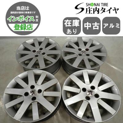 中古アルミ16X6.5　プジョー2008純正４本セット PEUGEOT 自動車用タイヤ、ホイール（本数：4本セット）｜自動車