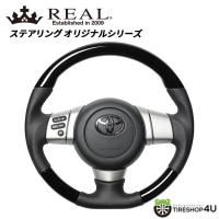 REAL ステアリング TOYOTA FJクルーザー 左右ハンドル共通 オリジナル 品番:FJ-PBW-BK ピアノブラック (ブラックステッチ) | TIRE SHOP 4U