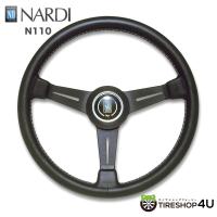 正規品 NARDI CLASSIC ブラックレザー&amp;ブラックスポーク ステアリング ハンドル N110 ナルディ | TIRE SHOP 4U