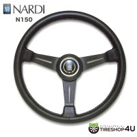 正規品 NARDI CLASSIC ブラックレザー&amp;ブラックスポーク ステアリング ハンドル N150 ナルディ | TIRE SHOP 4U