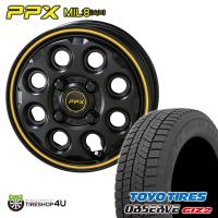 スタッドレスタイヤホイールセット PPX MIL:8 14x4.5J 4/100 +45 SGB/YL TOYO OBSERVE GIZ2 155/65R14 75Q 2023年製 新品4本セット価格 | TIRE SHOP 4U