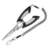 Booms Fishing H1 フィッシングプライヤー 釣りペンチ PEライン切れる フックはずし 釣りプライヤー 尻手ロープ付き ブラッ | TJDストア