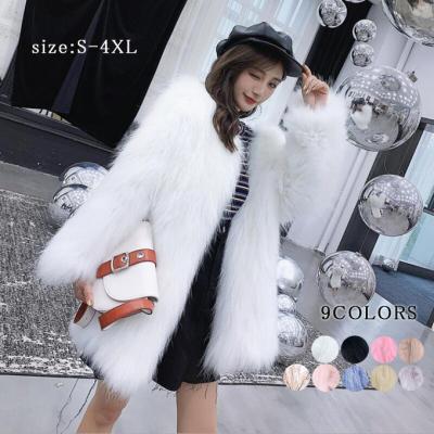 毛皮コート 白（ファッション）（サイズ（S/M/L）：L）のおすすめ人気